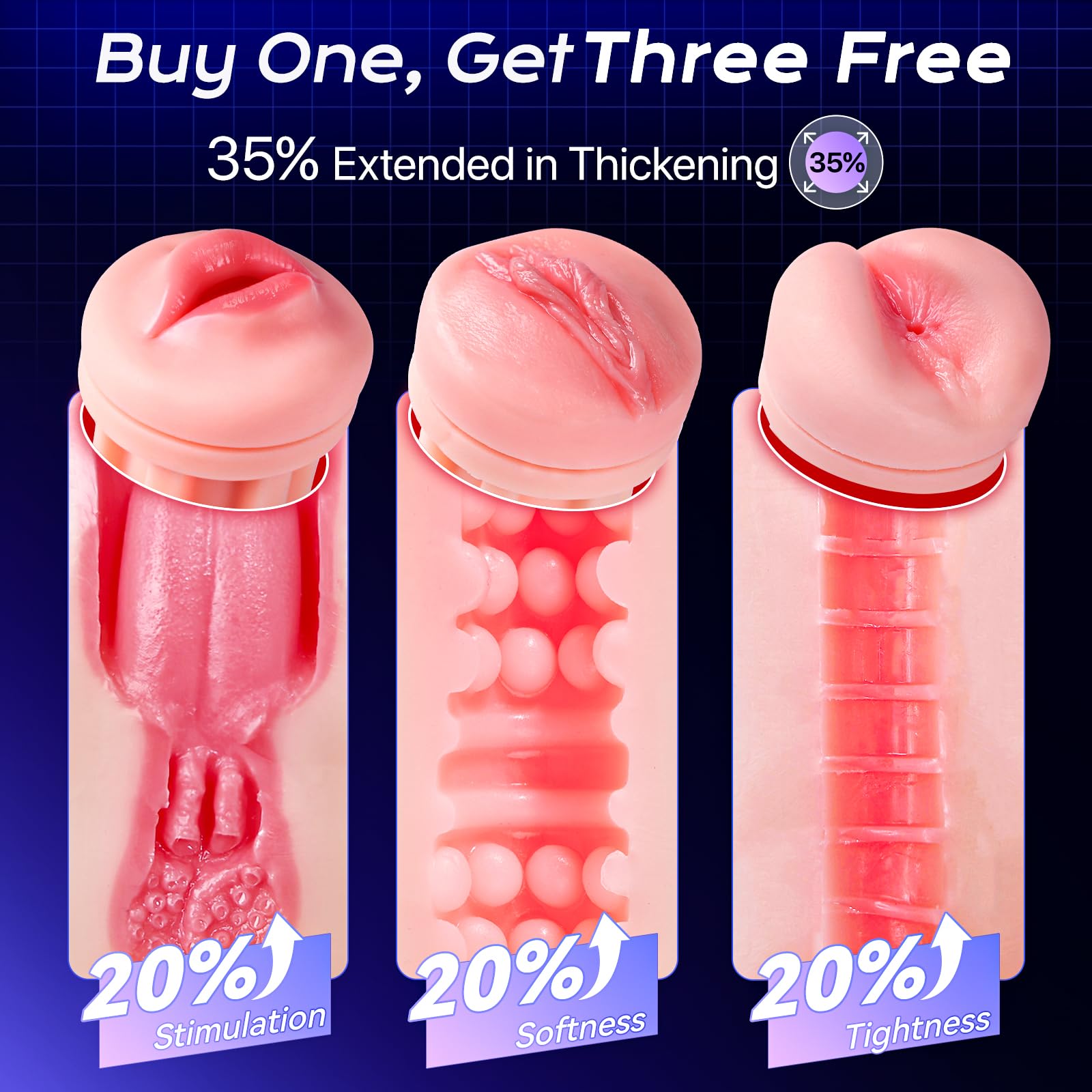 AI App-Controlled Stroker – 3 Sleeves - Image 2