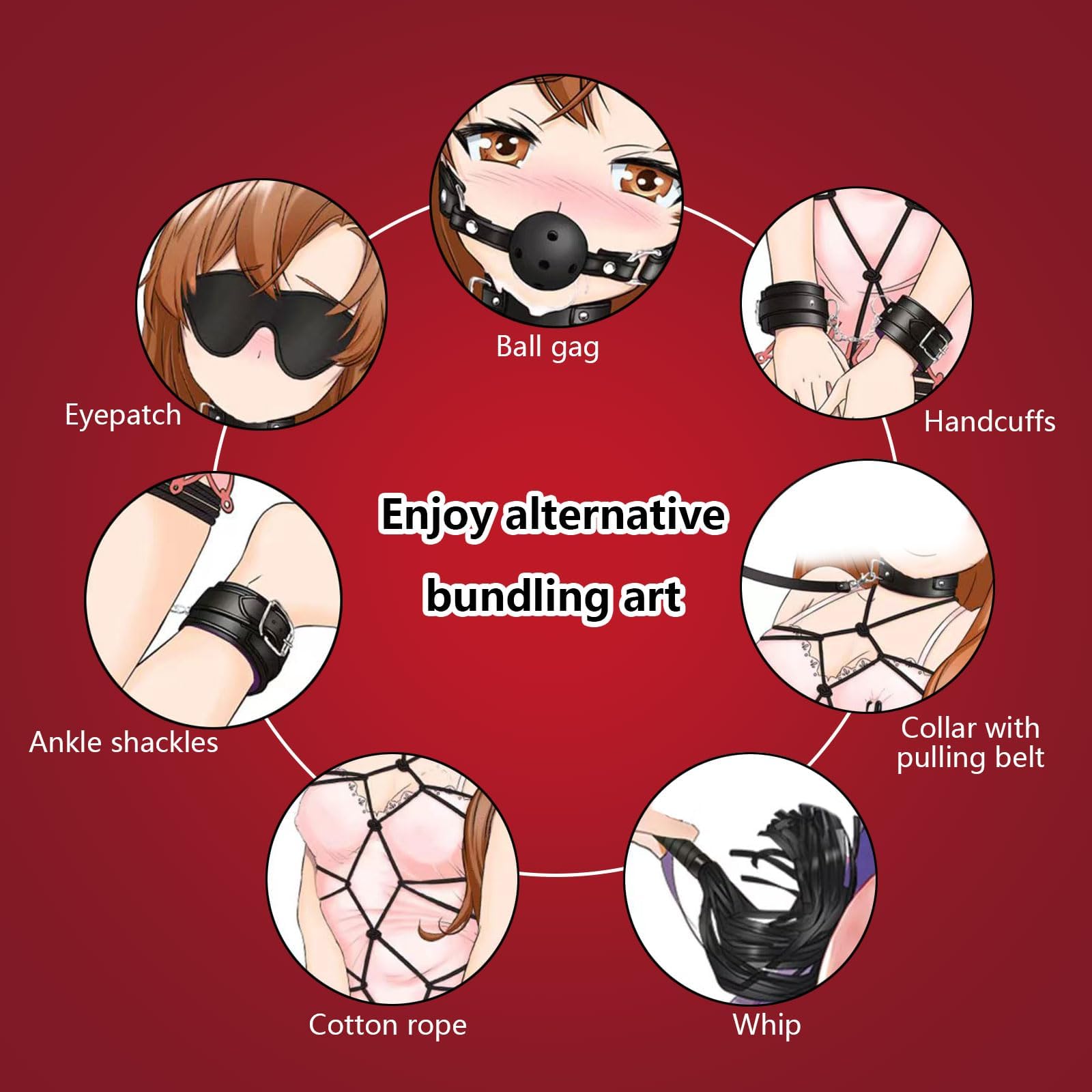 7PCS Adjustable Bondage Kit for Couples - Image 4