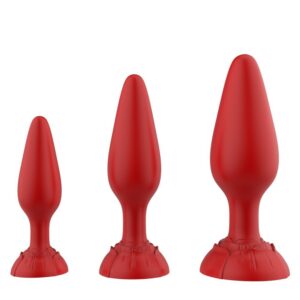 GM-410 Rose Silicone Anal Plug Set – 3 Pieces