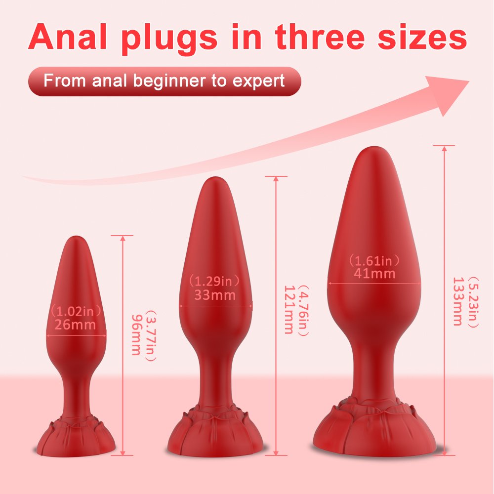 GM-410 Rose Silicone Anal Plug Set – 3 Pieces - Image 6