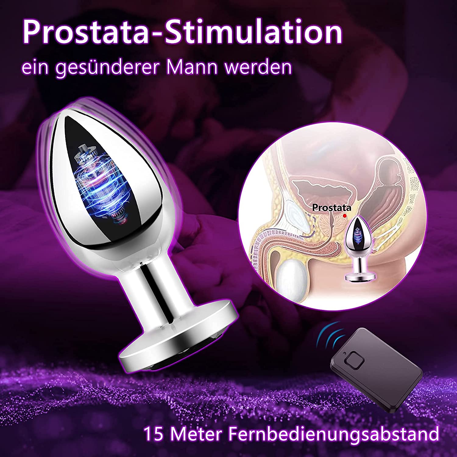 GM-302 Metal Anal Plug – Medium & Large with Remote - Image 3